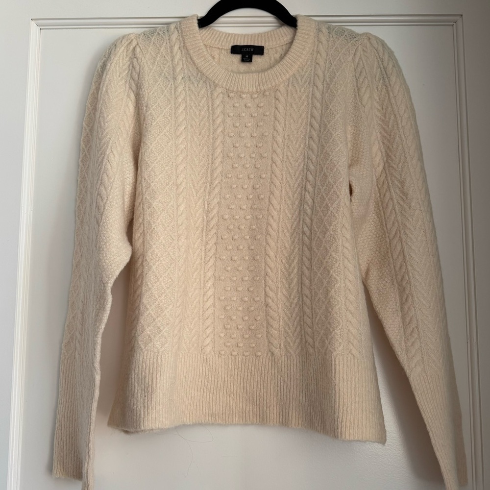 J. Crew Textured Cream Sweater - Medium